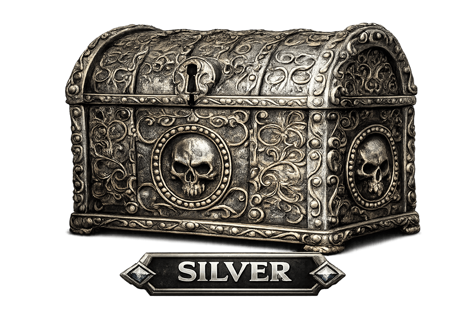 SILVER treasure chest
